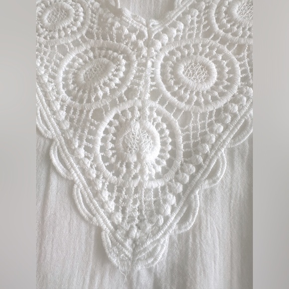 La Blanca Island Fare Cotton Crochet Lace Trim Tunic Swim Coverup - 2X - Picture 8 of 10